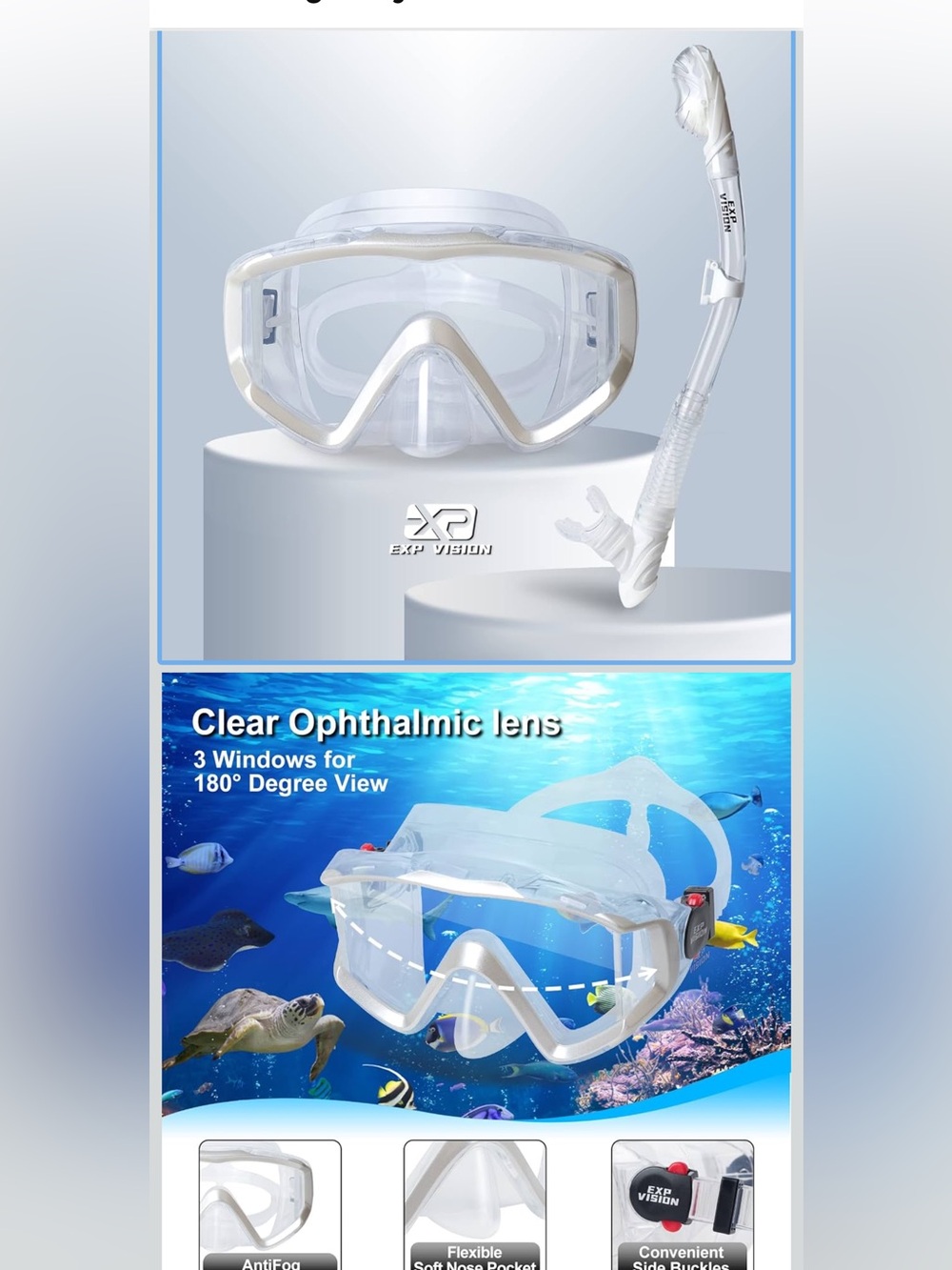 EXP Vision Snorkel Set NWT